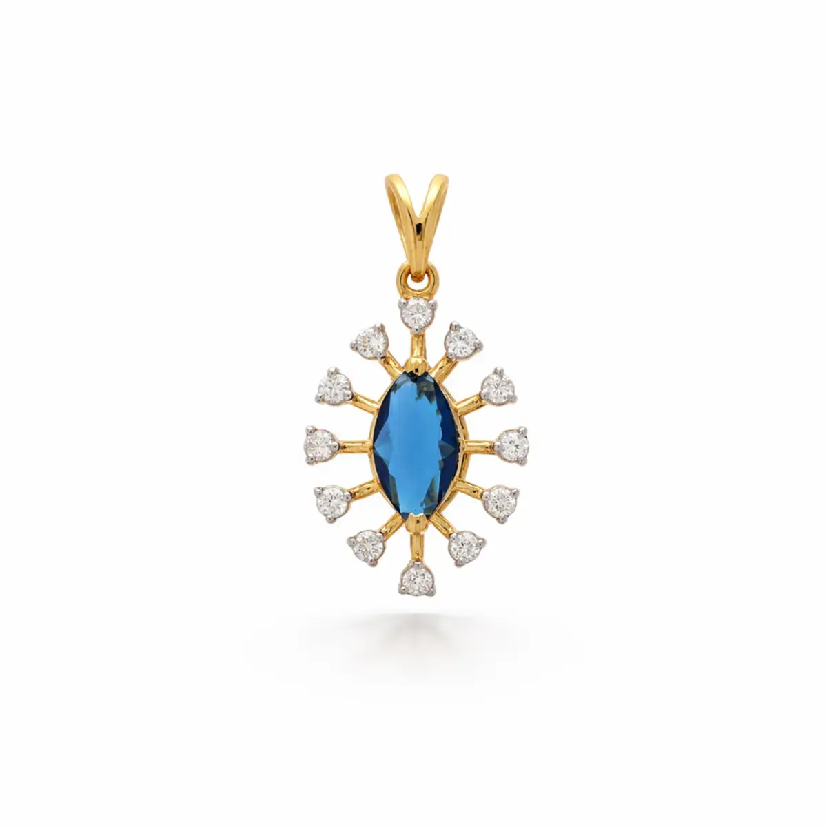 0.12 CT NATURAL DIAMOND PENDANT 18K GOLD